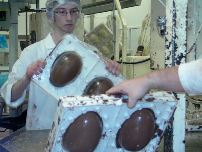 Easter egg molds in giant 'spinners'