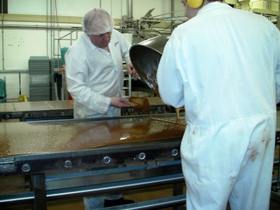 Pouring caramel
