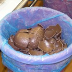 Broken / imperfect eggs are melted down and reused