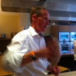 Paul making cocktails