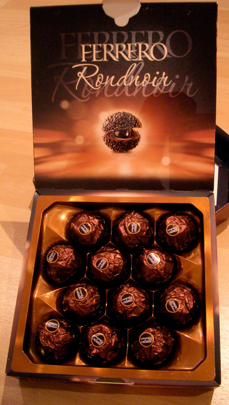 Ferrero Rondnoir: a dark chocolate - the best calories